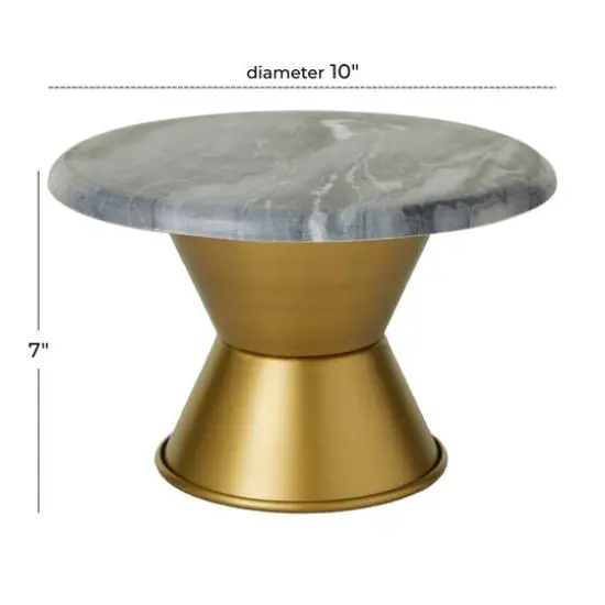 Grey Glam Cake Stand, 10" x 10" x 7" {7}