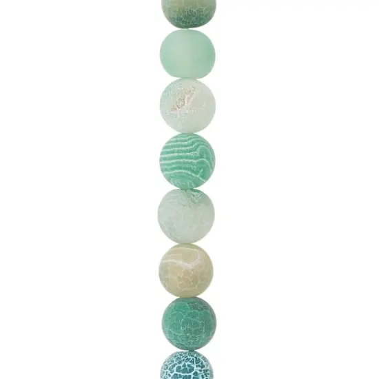 Green Agate Crackle Matte Round Beads, 10mm by Bead Landing&trade; {1}