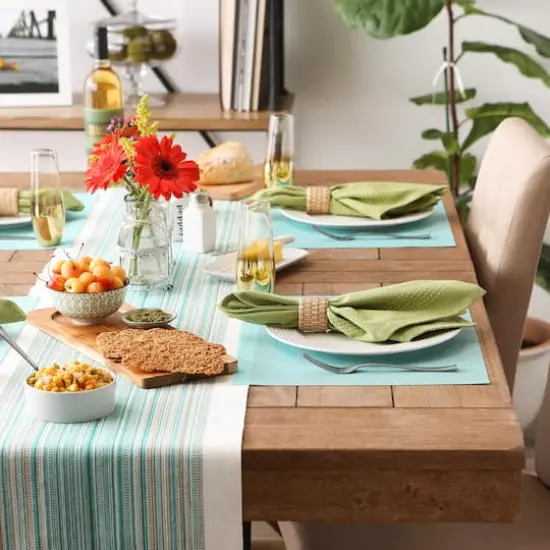DII&reg; Vinyl Doubleframe Placemats, 6ct. Aqua {4}