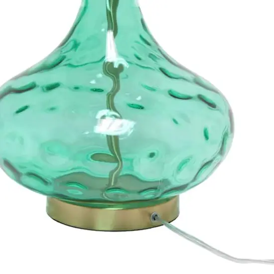 Lalia Home Classix 24" Seafoam Green Dimpled Glass Table Lamp {9}