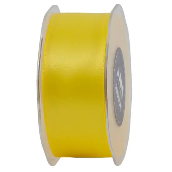 JAM Paper 1.5" x 25yd. Double Faced Satin Ribbon Yellow {7}
