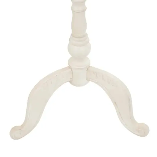 5ft. Wood Coat Rack with Scrolled Feet & Leaf Carvings White {5}