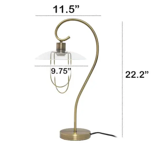 Lalia Home Modern Metal Scroll Table Lamp Antique Brass {4}