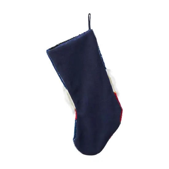 Glitzhome&reg; 21"L Hooked Christmas Nutcracker Stocking {7}