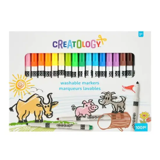 100 Color Round Tip Washable Marker Set by Creatology&trade; {4}