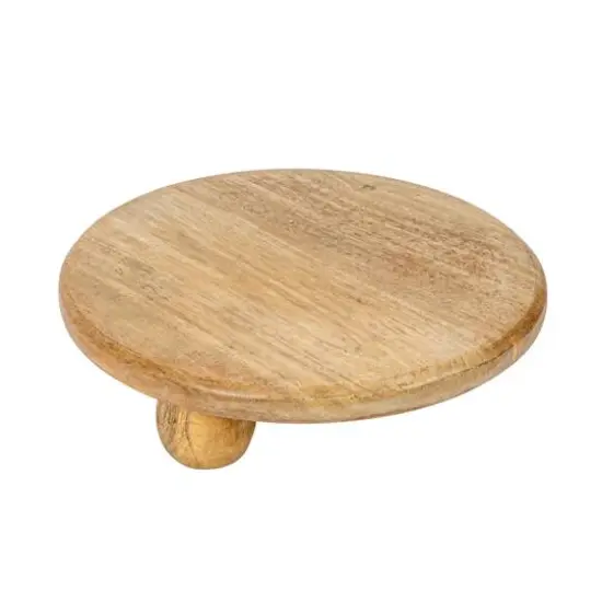 Hello Honey&reg; 10" Round Hand-Carved Mango Wood Cake Pedestal {1}