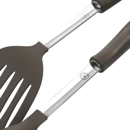 Martha Stewart 2-Piece Taupe Nylon Slotted Turner and Spoon Kitchen Utensil Set {5}