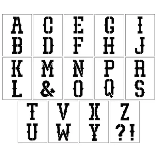 4" Western Alphabet Serif Stencils by Craft Smart&reg; {1}