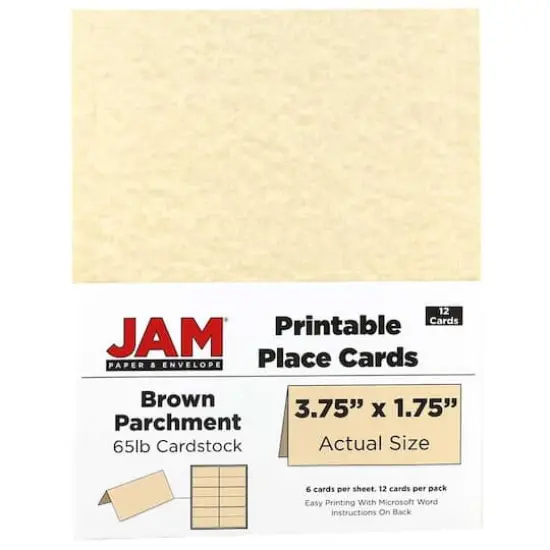 JAM Paper Printable Place Cards, 12ct. Brown Parchment {5}