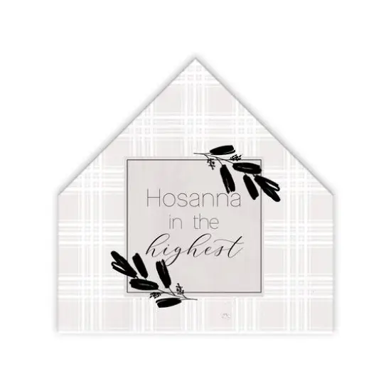 Hosanna Highest Gingham 12" x 12" House Shaped Canvas {1}