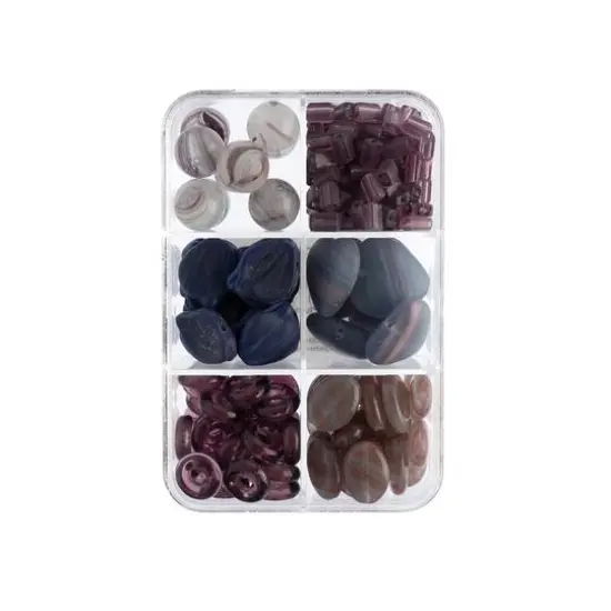 John Bead Czech Glass Recipe Box Beading Kit Plum Cake {5}
