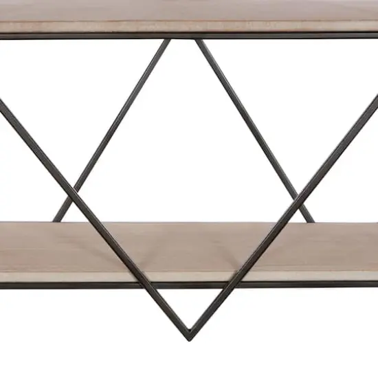 Brown Wood Contemporary Wall Shelf, 20" x 30" x 7" {4}