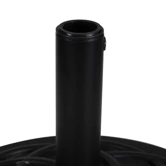 40lb. Black Flat Round Resin Base Stand for Patio Umbrella {3}