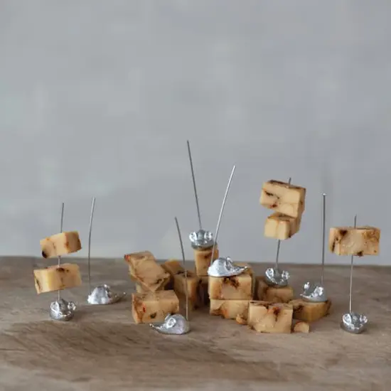 Hello Honey 8-Piece Zinc Alloy Appetizer Picks with Mouse Design, Silver {4}