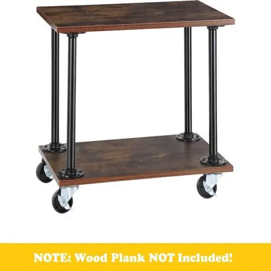 NEX&trade; Black Industrial Pipe Metal Table Legs with Casters, 4ct. {6}