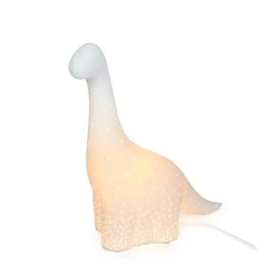 Simple Designs 11" White Porcelain Dinosaur Table Lamp {3}