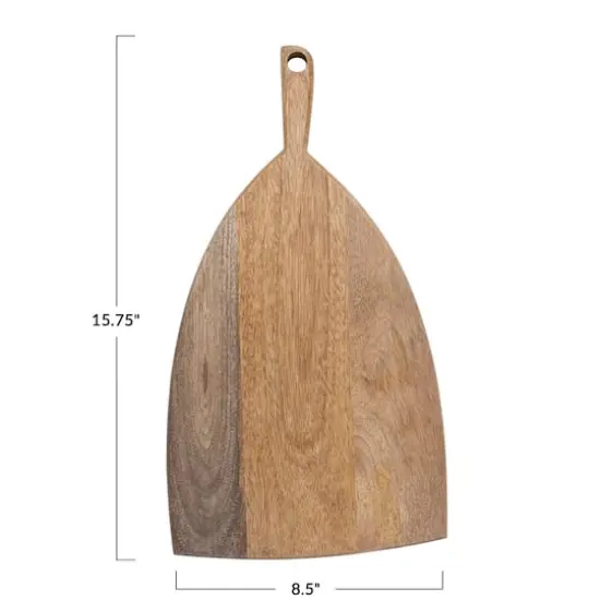 Hello Honey&reg; 16" Natural Modern Wood Charcuterie or Cutting Board with Handle {5}