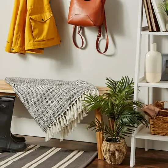 DII&reg; Gray Tone Diagonal Stripe Acrylic Throw {8}