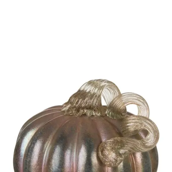 Glitzhome&reg; 5" Blue & Gold Glittery Glass Pumpkin, 2ct. {5}