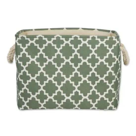 DII&reg; Medium Rectangle Polyester Lattice Bin Artichoke Green {7}