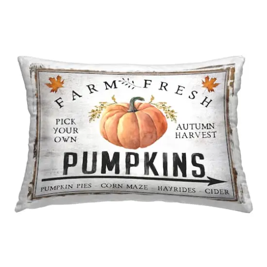 Stupell Industries Farm Fresh Pumpkin Decorative Printed Throw Pillow {1}
