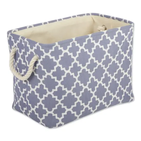 DII&reg; Medium Rectangle Polyester Lattice Bin Stonewash Blue {1}
