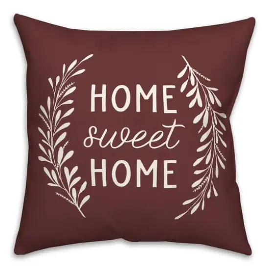 18" x 18" Home Sweet Home Versatile Throw Pillow Maroon {1}