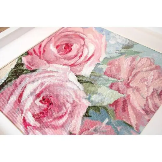 Letistitch Pale Pink Roses Counted Cross Stitch Kit {4}