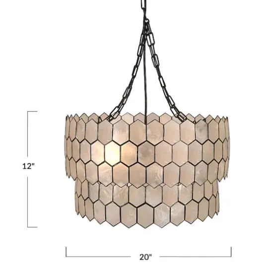 Hello Honey&reg; Capiz 2-Tier Honeycomb Chandelier Black {4}