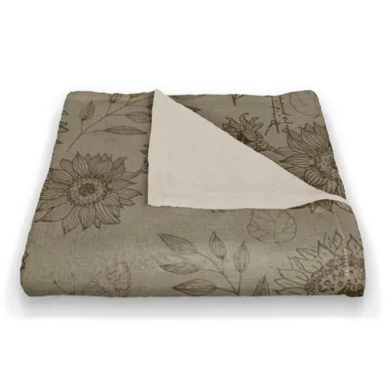 Sunflower Icons Coral Fleece Blanket Brown {3}