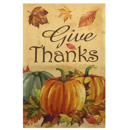 40" Give Thanks Autumn Harvest Garden Flag {1}