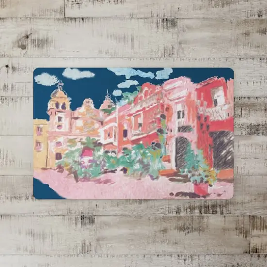 Pink City Square 27" x 18" Floor Mat {1}