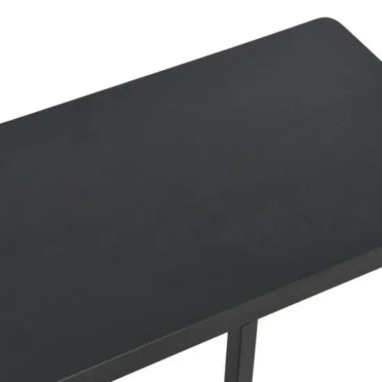 Household Essentials 25" Jamestown C-Shaped End Table Black Oak {9}