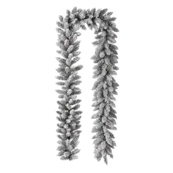 Glitzhome&reg; 9ft. LED Snow Flocked Christmas Garland {4}