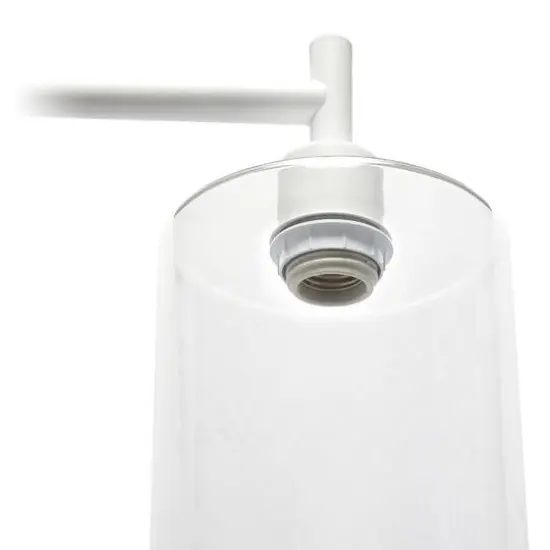 Simple Designs&trade; Iron Lantern Floor Lamp with Glass Shade White {7}