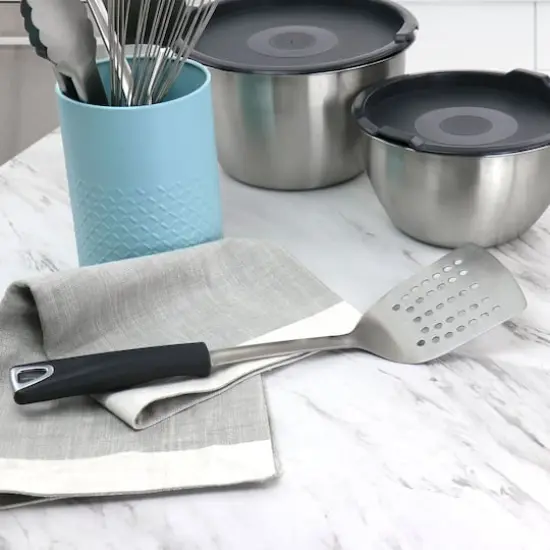 Martha Stewart Everyday Gray Stainless Steel Slotted Turner {3}