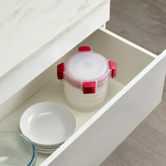 Joseph Joseph Nest Lock 8-piece Round Food Storage Container Set Red {5}