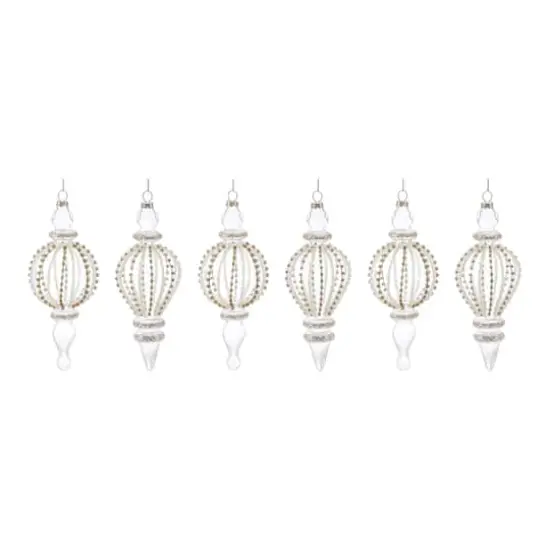 6ct. 7" Jeweled Glass Finial Drop Ornaments {4}