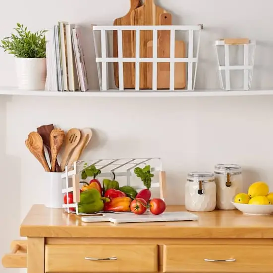 DII&reg; White Metal Urban Modern Basket Set {7}