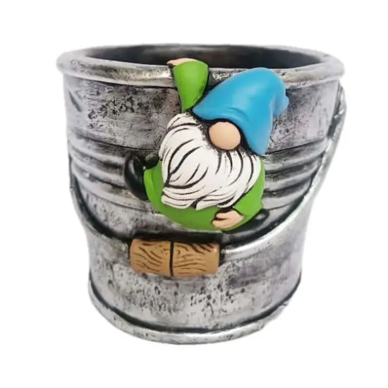 Santa's Workshop 6.5" Cement Gnome Pot {1}
