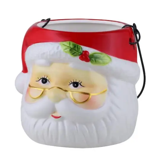 5" Santa Claus Nostalgic Ceramic Container {1}
