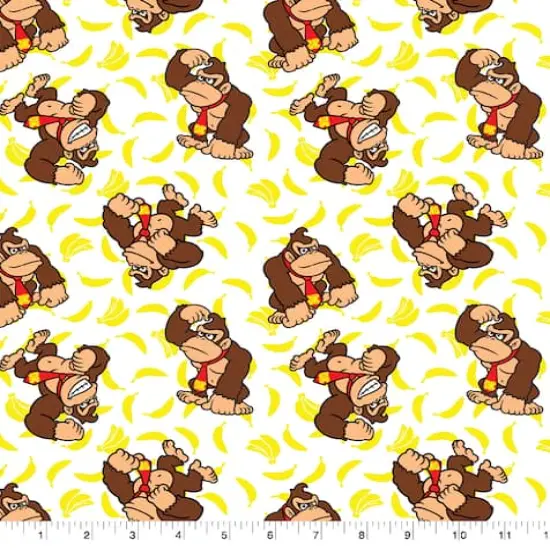 Nintendo Donkey Kong Banana Packed Cotton Fabric {1}