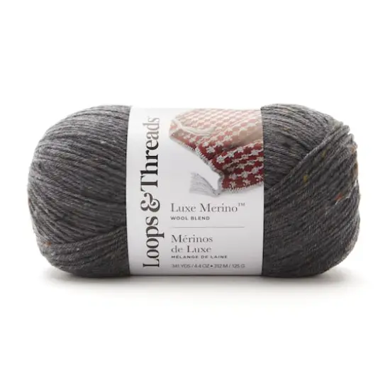 Luxe Merino&trade; Tweed Yarn by Loops & Threads&reg; Charcoal {1}