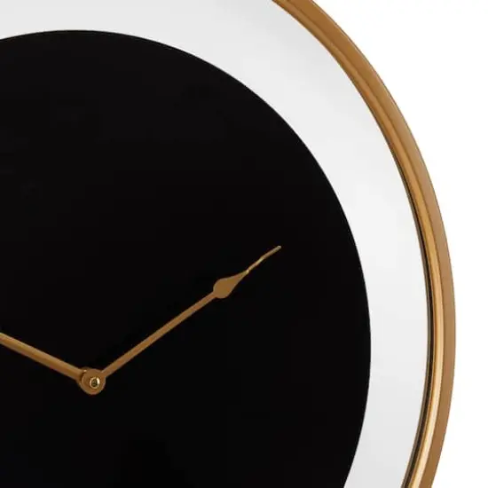 24" Black Metal Wall Clock with Gold Accents {4}