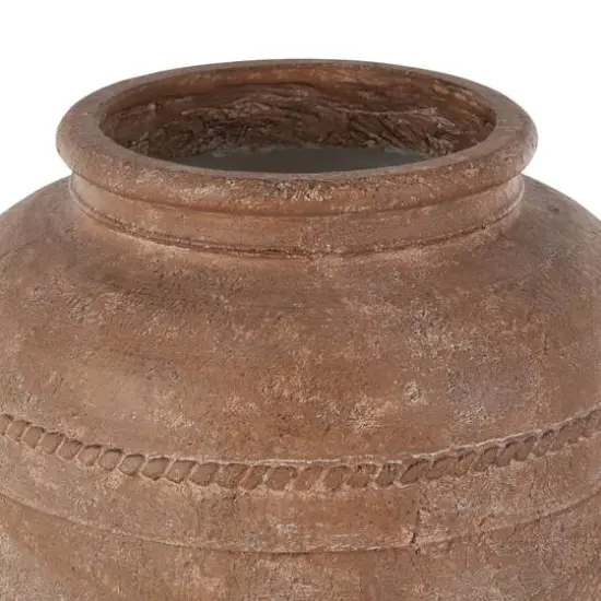18" Brown Magnesium Oxide Mediterranean Inspired Vase {8}