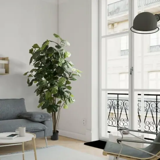 7ft. Potted Artificial Green Fiddle Tree {9}