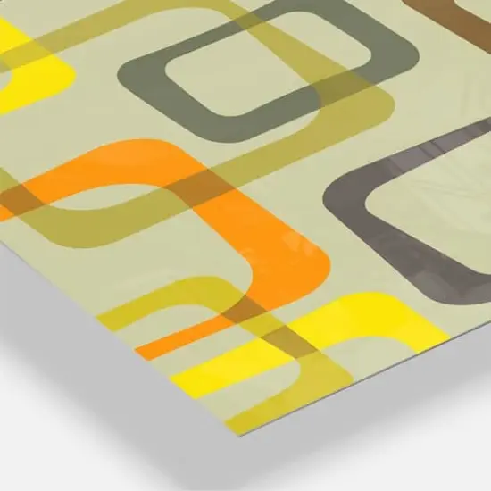 Designart Retro Square Design VII Oversized Mid-Century Modern Multipanel Wall Clock {4}