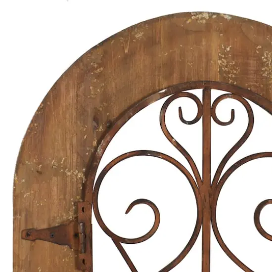 Brown Rustic Metal & Wood Arched Gate Wall D&eacute;cor {3}
