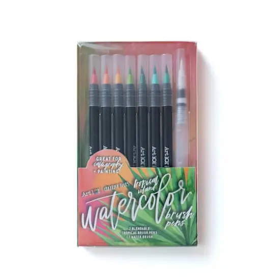 Art 101 Outer Space, Tropical Island & Rainbow Watercolor Brush Pen Sets {4}
