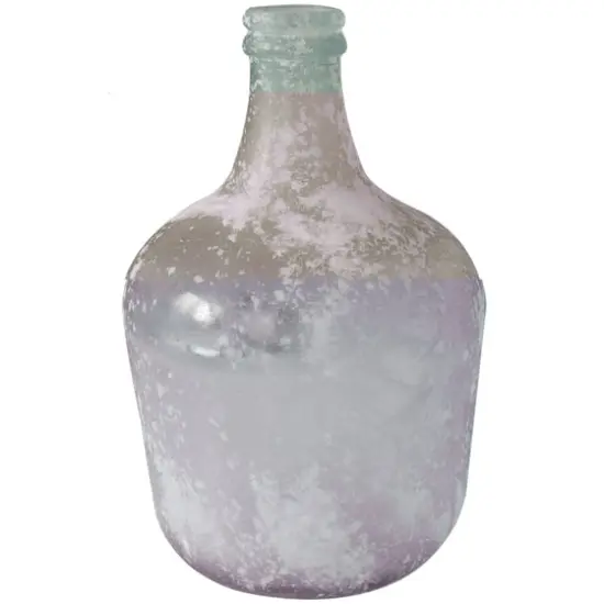 17" Frosted Spanish Bottle Recycled Glass Vase {4}